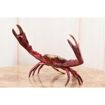 Czerwony Krab - Figura Rzeźba z Brązu - Dekoracja Prezent