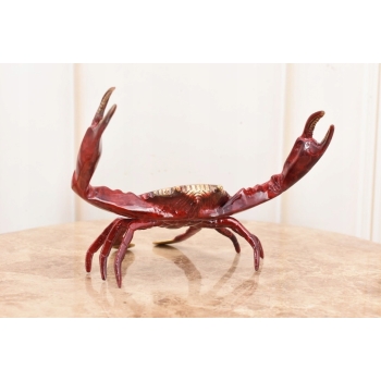 Czerwony Krab - Figura Rzeźba z Brązu - Dekoracja Prezent