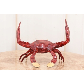 Czerwony Krab - Figura Rzeźba z Brązu - Dekoracja Prezent