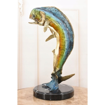 Dorada Królewska - Ryba - Figura Rzeźba z Brązu Złoconego - Prezent