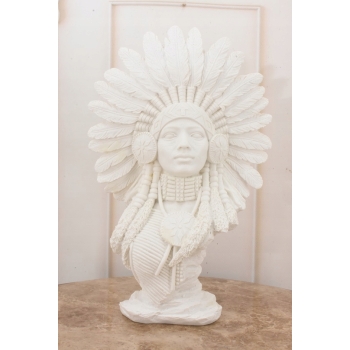 Popiersie Indianinki - Indianin Apacz Wódz - Figura Rzeźba - Dekoracja