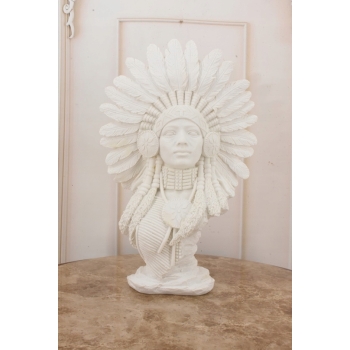 Popiersie Indianinki - Indianin Apacz Wódz - Figura Rzeźba - Dekoracja