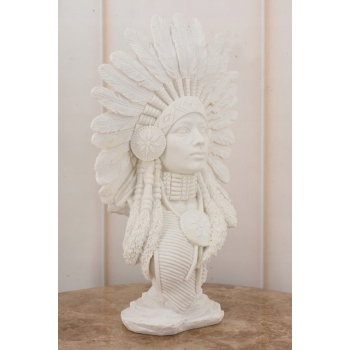 Popiersie Indianinki - Indianin Apacz Wódz - Figura Rzeźba - Dekoracja