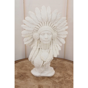 Popiersie Indianinki - Indianin Apacz Wódz - Figura Rzeźba - Dekoracja