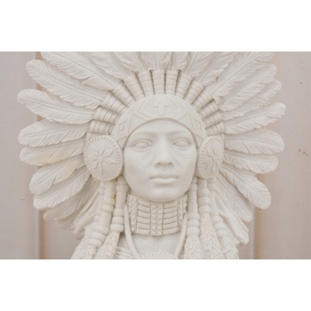 Popiersie Indianinki - Indianin Apacz Wódz - Figura Rzeźba - Dekoracja