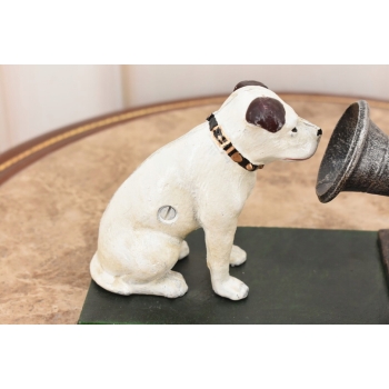 Pies Przy Gramofonie - Figura Rzeźba z Żeliwa - Gramofon - Muzyk Prezent