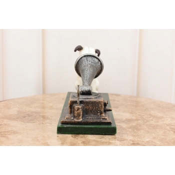 Pies Przy Gramofonie - Figura Rzeźba z Żeliwa - Gramofon - Muzyk Prezent