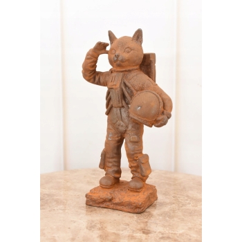 Kosmiczny Kot - Kotek Astronauta - Figura Rzeźba z Żeliwa - Prezent Ozdoba