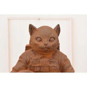Kosmiczny Kot - Kotek Astronauta - Figura Rzeźba z Żeliwa - Dekoracja 37 cm