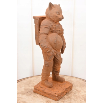 Kosmiczny Kot - Kotek Astronauta - Figura Rzeźba z Żeliwa - Dekoracja 37 cm