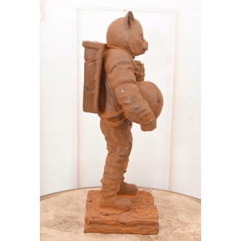 Kosmiczny Kot - Kotek Astronauta - Figura Rzeźba z Żeliwa - Dekoracja 37 cm