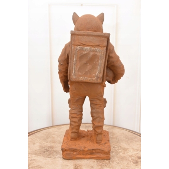 Kosmiczny Kot - Kotek Astronauta - Figura Rzeźba z Żeliwa - Dekoracja 37 cm
