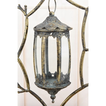 Latarnia Lampa na Świece - Latarnia Szkło Ptaki - Dekoracja