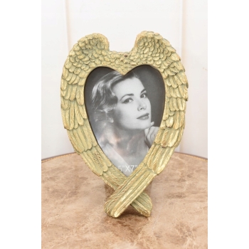 złota RAMKA RAMA NA ZDJĘCIA FOTO serce 27X18