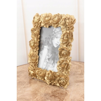 Złota Ramka na Zdjęcia Art Deco - Obraz - Prezent Ślub