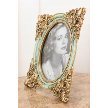 złoto zielona RAMKA RAMA NA ZDJĘCIA secesja