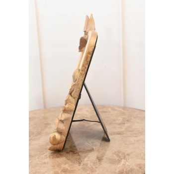 Złota Ramka na Zdjęcia Art Deco - Obraz - Prezent Ślub - Motyl Kwiaty