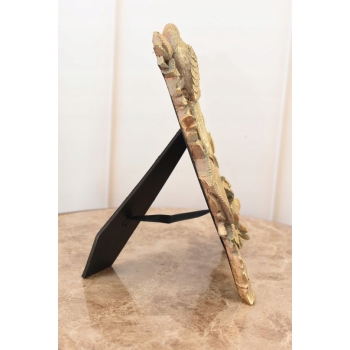 Złota Ramka na Zdjęcia Art Deco - Obraz Kryształki - Prezent Ślub - Papuga