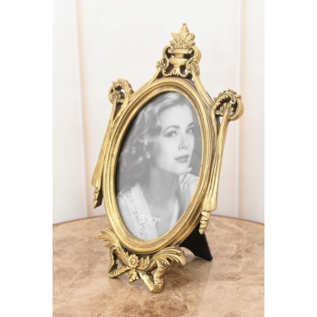 Złota Ramka na Zdjęcia Art Deco - Obraz - Prezent Ślub - Secesja