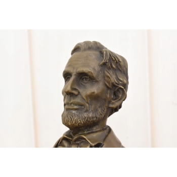 Popiersie Abraham Lincoln - Prezydent USA - Figura Rzeźba z Brązu - Sygn