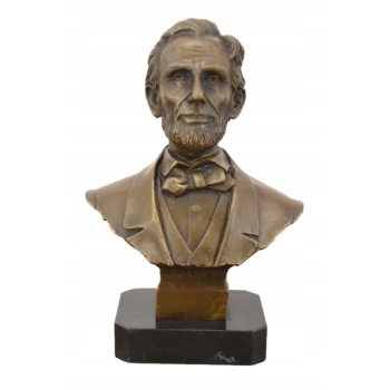 Popiersie Abraham Lincoln - Prezydent USA - Figura Rzeźba z Brązu - Sygn