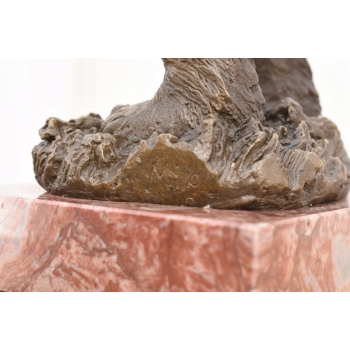 Niedźwiedź z Winogronem - Miś Grizzly Figura Rzeźba Brąz Prezent Dekoracja