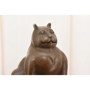 Fernando Botero - Gruby Modernistyczny Kot - Figura Rzeźba z Brązu - Ozdoba