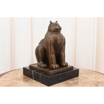 Fernando Botero - Gruby Modernistyczny Kot - Figura Rzeźba z Brązu - Ozdoba