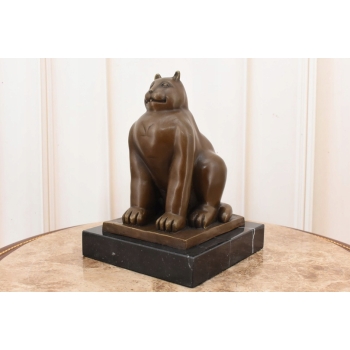 Fernando Botero - Gruby Modernistyczny Kot - Figura Rzeźba z Brązu - Ozdoba