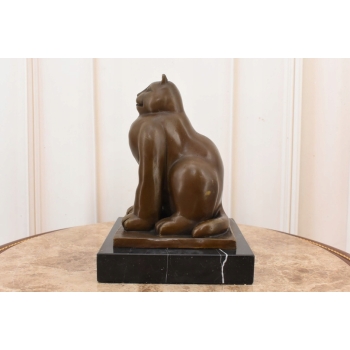 Fernando Botero - Gruby Modernistyczny Kot - Figura Rzeźba z Brązu - Ozdoba