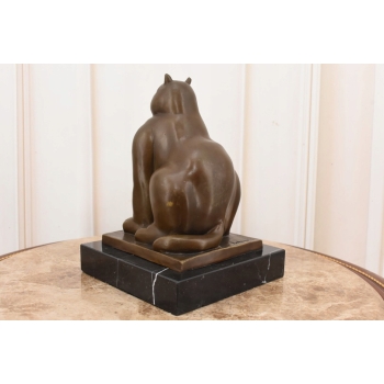 Fernando Botero - Gruby Modernistyczny Kot - Figura Rzeźba z Brązu - Ozdoba