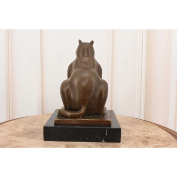 Fernando Botero - Gruby Modernistyczny Kot - Figura Rzeźba z Brązu - Ozdoba