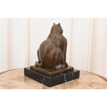 Fernando Botero - Gruby Modernistyczny Kot - Figura Rzeźba z Brązu - Ozdoba