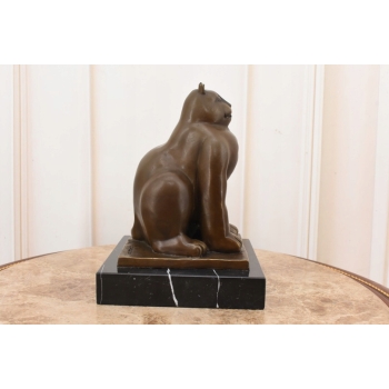 Fernando Botero - Gruby Modernistyczny Kot - Figura Rzeźba z Brązu - Ozdoba