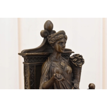 Fortuna Na Tronie - Bogini Bogactwa - Figura Rzeźba z Brązu - Dekoracja