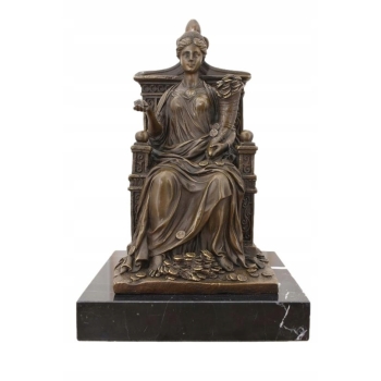 Fortuna Na Tronie - Bogini Bogactwa - Figura Rzeźba z Brązu - Dekoracja