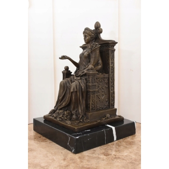 Fortuna Na Tronie - Bogini Bogactwa - Figura Rzeźba z Brązu - Dekoracja