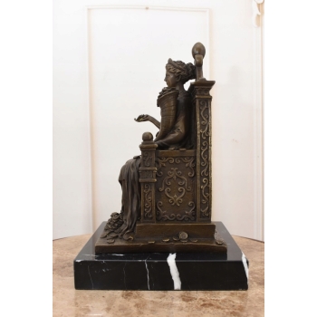 Fortuna Na Tronie - Bogini Bogactwa - Figura Rzeźba z Brązu - Dekoracja