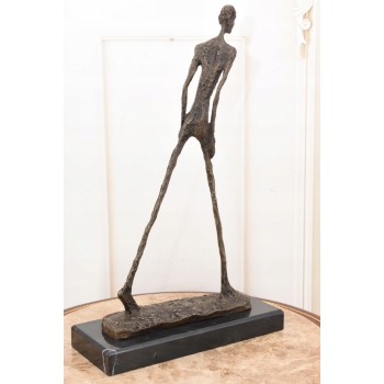 Idący Mężczyzna - Walking Man - Giacometti Style - Figura Rzeźba z Brązu
