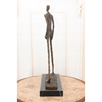 Idący Mężczyzna - Walking Man - Giacometti Style - Figura Rzeźba z Brązu