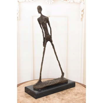 Idący Mężczyzna - Walking Man - Giacometti Style - Figura Rzeźba z Brązu