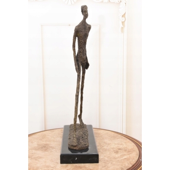 Idący Mężczyzna - Walking Man - Giacometti Style - Figura Rzeźba z Brązu