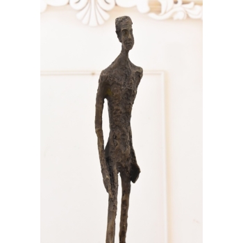Idący Mężczyzna - Walking Man - Giacometti Style - Figura Rzeźba z Brązu
