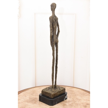 Stojący Mężczyzna - Giacometti Style - Nowoczesna Figura Rzeźba z Brązu