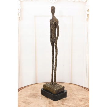 Stojący Mężczyzna - Giacometti Style - Nowoczesna Figura Rzeźba z Brązu