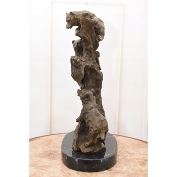 Milo - Niedźwiedzie na Drzewie Niedźwiedź- Figura Rzeźba z Brązu - Ozdoba