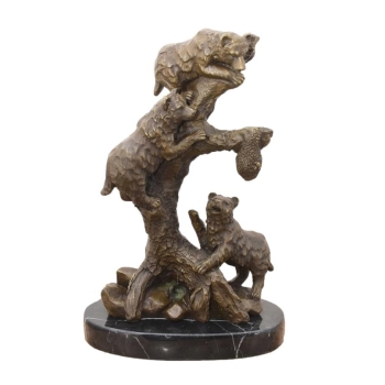 Milo - Niedźwiedzie na Drzewie Niedźwiedź- Figura Rzeźba z Brązu - Ozdoba