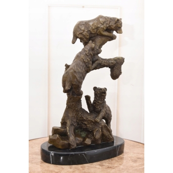 Milo - Niedźwiedzie na Drzewie Niedźwiedź- Figura Rzeźba z Brązu - Ozdoba