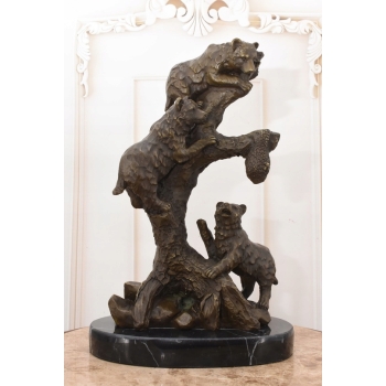 Milo - Niedźwiedzie na Drzewie Niedźwiedź- Figura Rzeźba z Brązu - Ozdoba