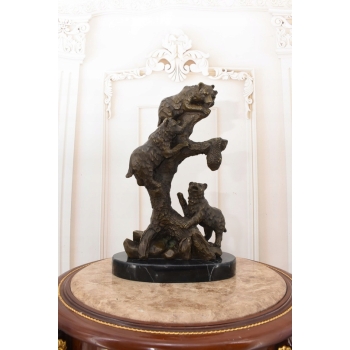 Milo - Niedźwiedzie na Drzewie Niedźwiedź- Figura Rzeźba z Brązu - Ozdoba